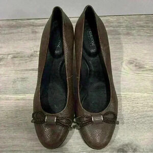 Geox Respira High Heels Annya Leather Shoes Brown Pumps Size EU 39.5 US 9